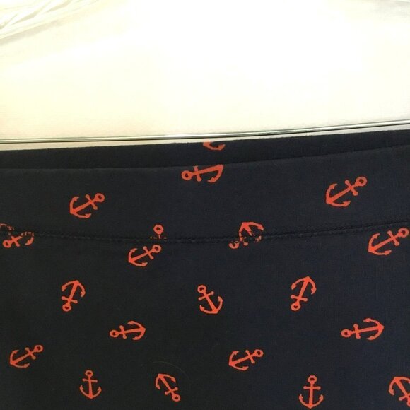 Old Navy Mini Skirt Women's Small Pull-On Pencil Stretchy Navy Blue Red Anchors - Picture 3 of 4
